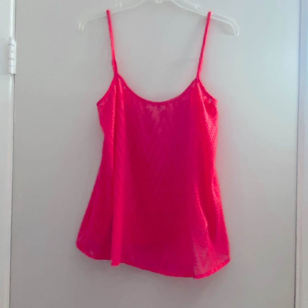 Forever 21 coral spaghetti strap sheer top